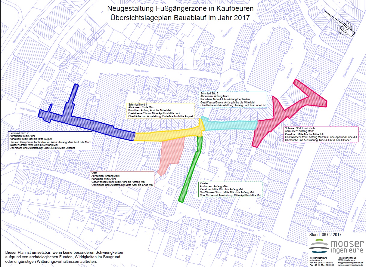 Damit die Sanierung in einem Jahr abgeschlossen werden kann, wird an mehreren Bauabschnitten parallel gearbeitet. Plan: Mooser Ingenieure