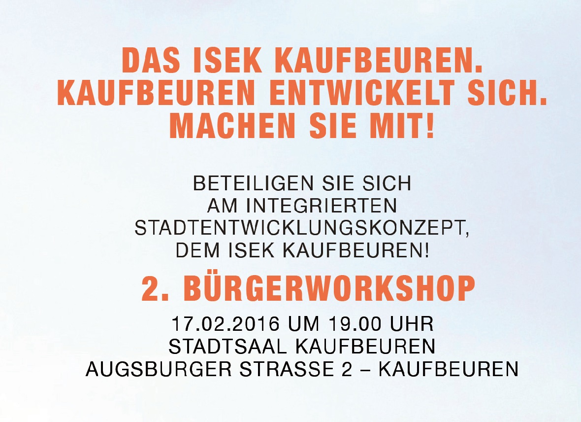 Titel der Einladung zum zweiten Bürgerworkshop